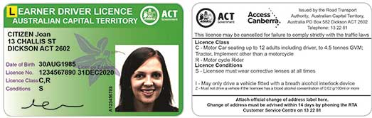 ACT Learner Driver Licence