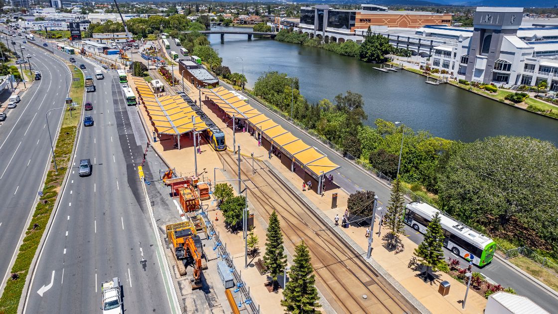 Driving With Trams On The Gold Coast